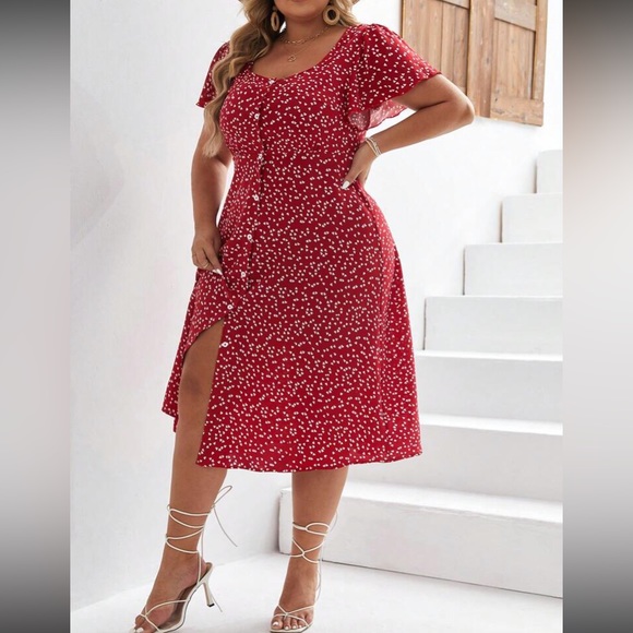 Boho floral print button through midi dress - Picture 6 of 6